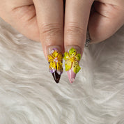 Wildflower Drift STME0051 press-on nails hand model scene view 3