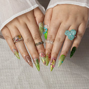 Botanical Mist STME0053 press-on nails hand model scene view 1
