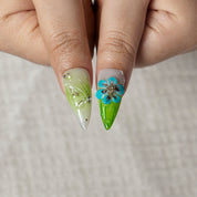 Botanical Mist STME0053 press-on nails hand model scene view 3